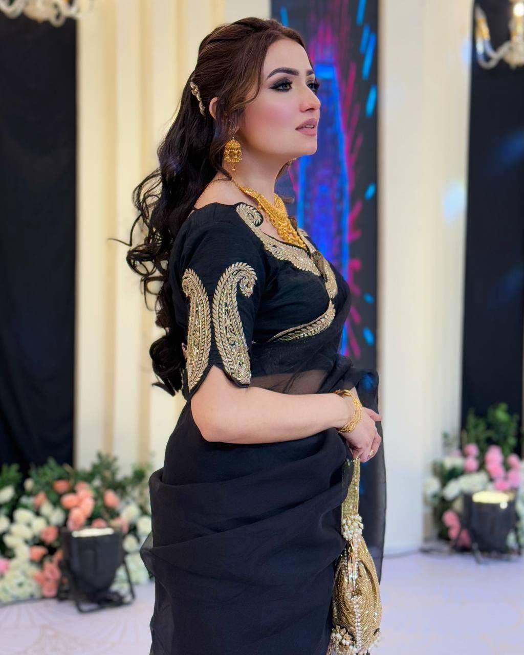 Rangoli Silk Saree with Sequence and Embroidery Work