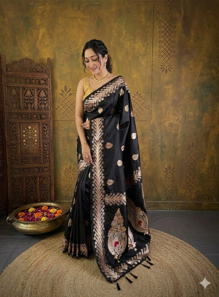 Banarasi Silk Saree with Zari Weaving work