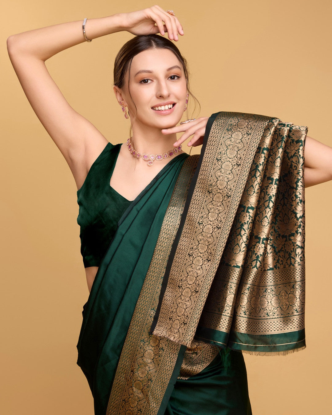 Soft Kanchipuram Silk Saree with Zari Weaving | Festive Wear