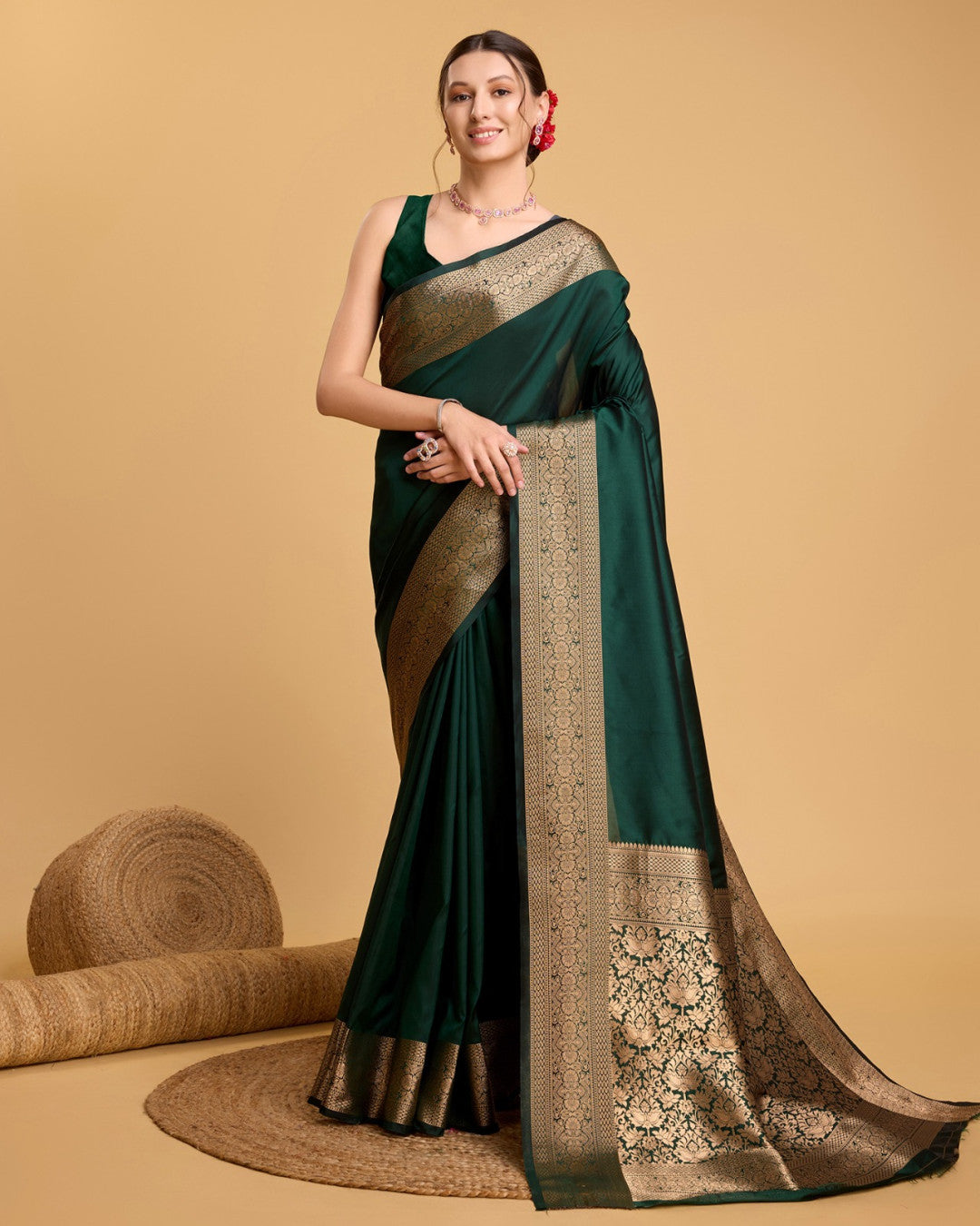 Soft Kanchipuram Silk Saree with Zari Weaving | Festive Wear