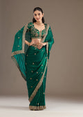 Premium Fandy Satin Silk Saree with heavy Embroidery Sequence Work