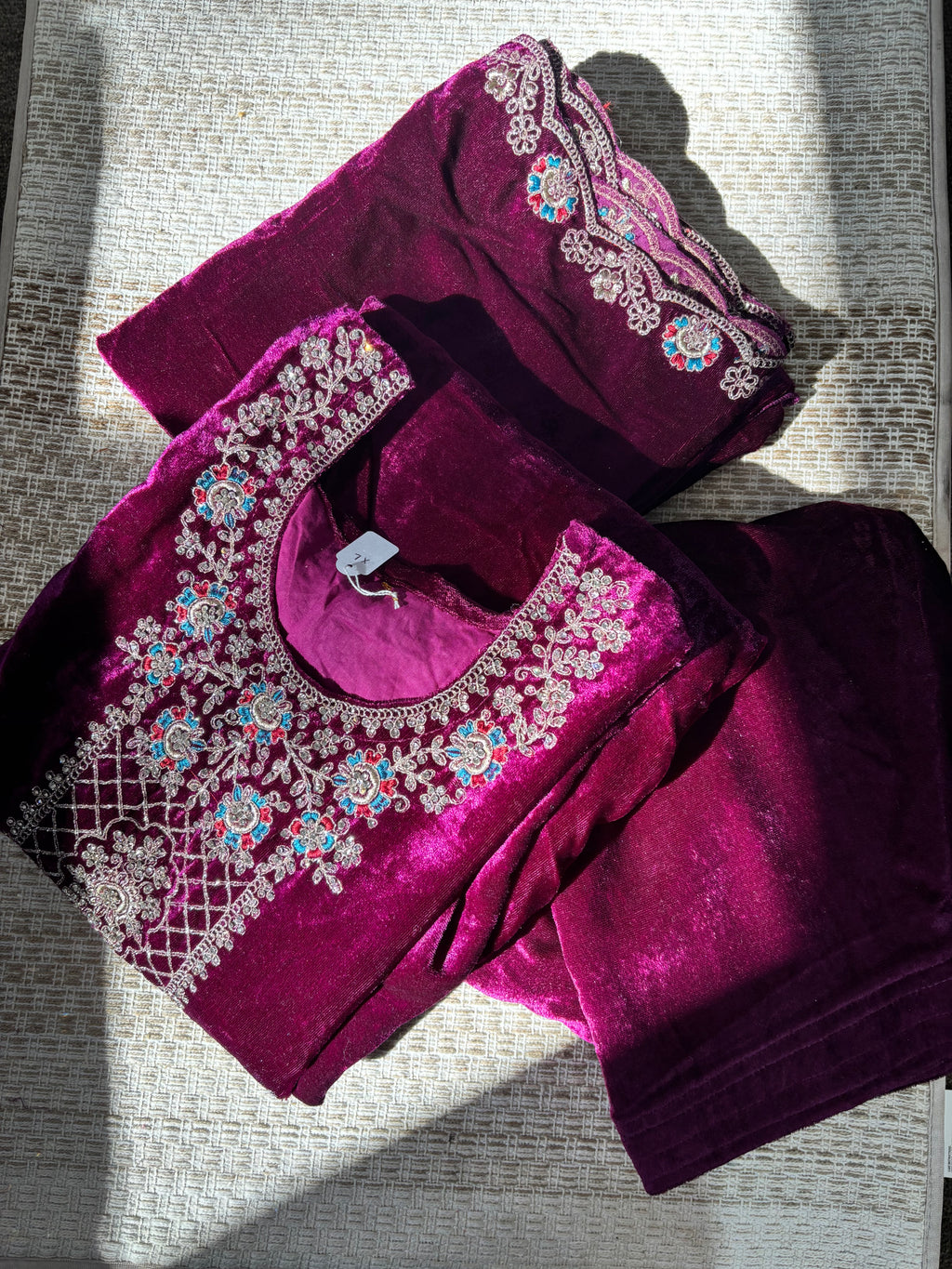 Premium Indian Velvet Salwar Suit with Embroidery and Zarkan work
