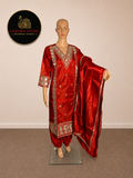 Luxury Silk Blend Salwar Suit Set with Heavy Mirror &Traditional Gotta Work