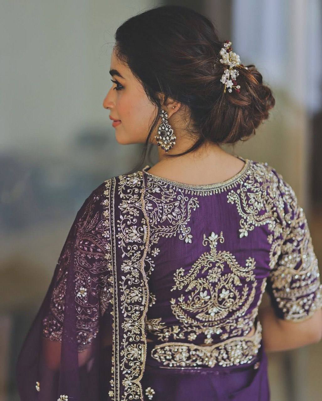 Organza Silk Saree with Embroidery Lace Border with all over Butta Work