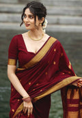 Soft Lichi Silk Saree with Jacquard Weaving Work