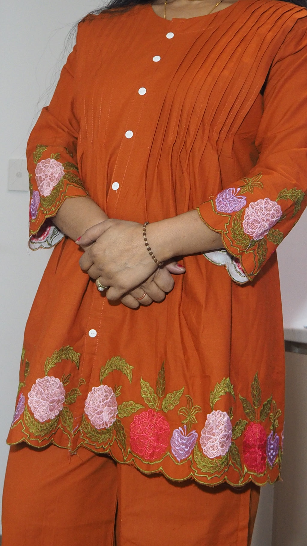 Trendy Rayon Cotton Embroidered Co-ord Set