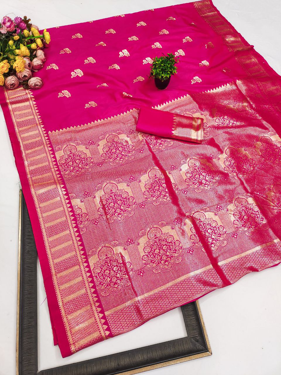 Banarasi Silk Saree with Zari Weaving Work