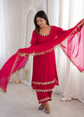 Fendy Silk Kurta and Pant Set with Mirror Work Dupatta