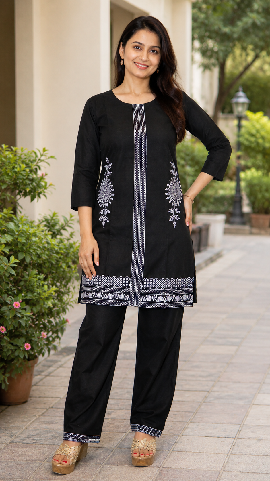 Premium Chinon Silk Embroidered Co-Ord Set