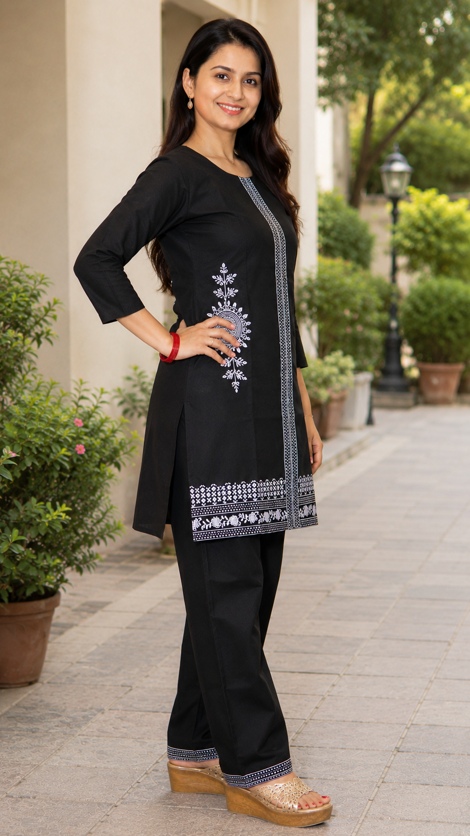 Premium Chinon Silk Embroidered Co-Ord Set