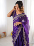 Jimmy Choo Saree with Heavy Embroidery Thred Broder Work