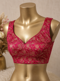 Dola Silk Ready Made Blouse with Heavy Golden Zari Woven Work