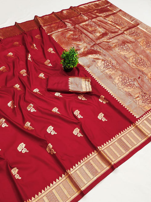 Banarasi Silk Saree with Zari Weaving Work