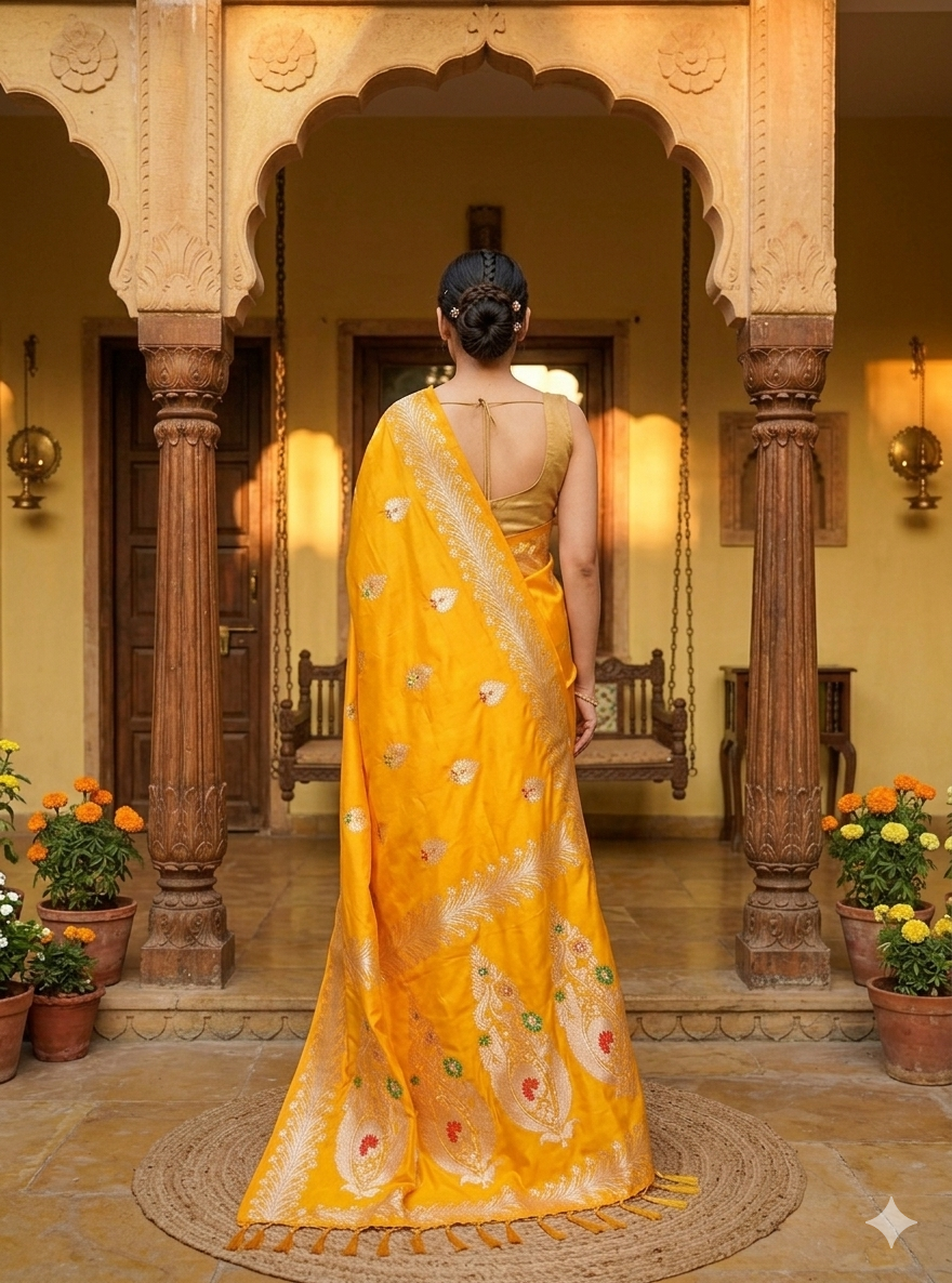 Banarasi Silk Saree with Zari Weaving work